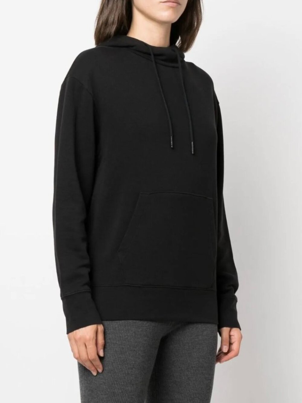 Vince Drawstring Pullover Hoodie Size Large | Black